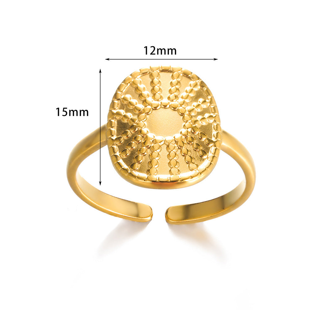 Geometric Line-cut Hollow Mens And Womens Ring - Cozy Haven
