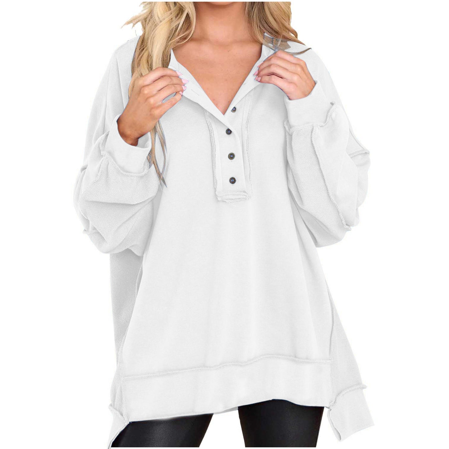New Women's Round Neck Solid Color Top - Cozy Haven
