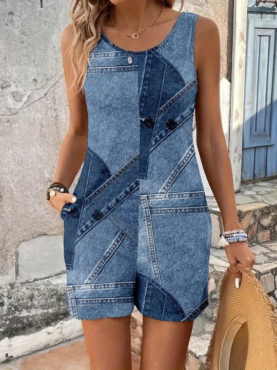 3D-printed Button-back Casual Suspender Pants - Cozy Haven