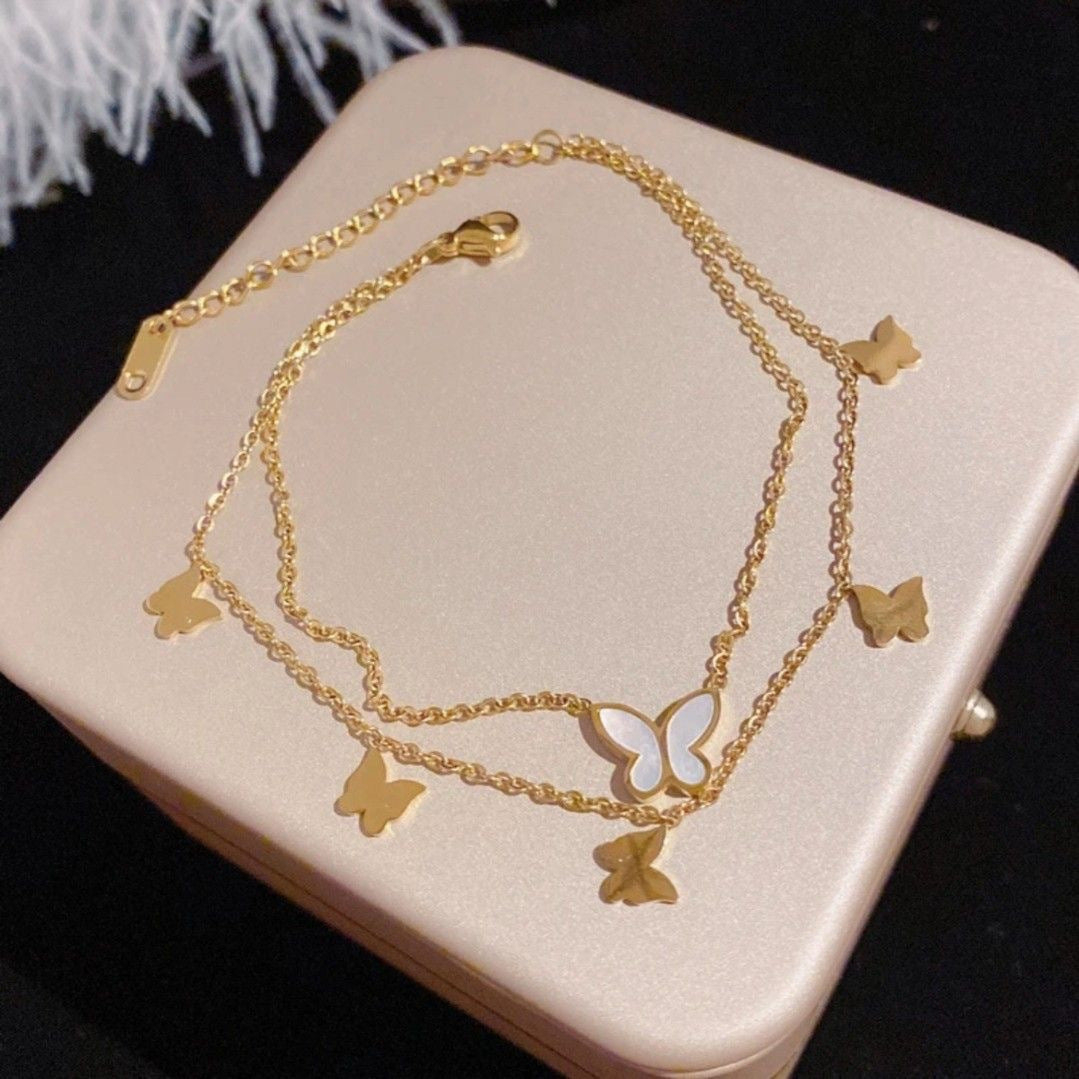 Butterfly Anklet For Women High end 18k Gold colored Trendy Foot Chain - Cozy Haven