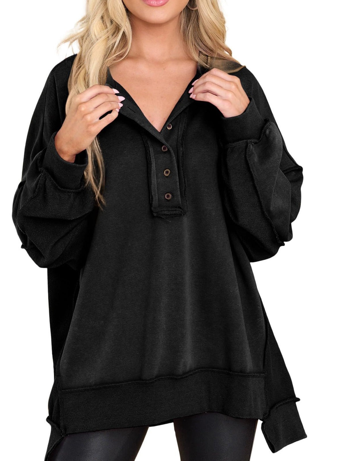 New Women's Round Neck Solid Color Top - Cozy Haven