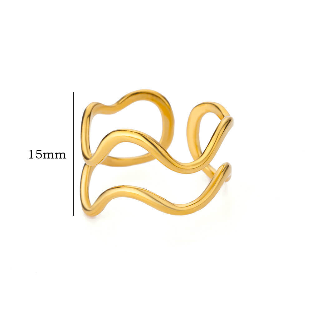 Geometric Line-cut Hollow Mens And Womens Ring - Cozy Haven