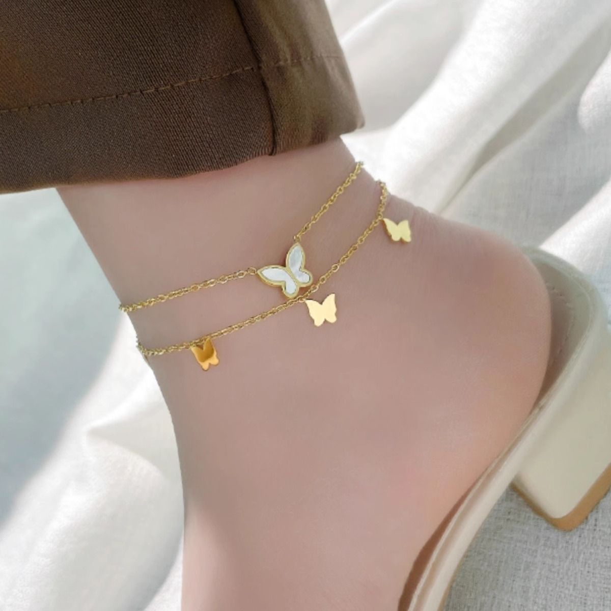 Butterfly Anklet For Women High end 18k Gold colored Trendy Foot Chain - Cozy Haven