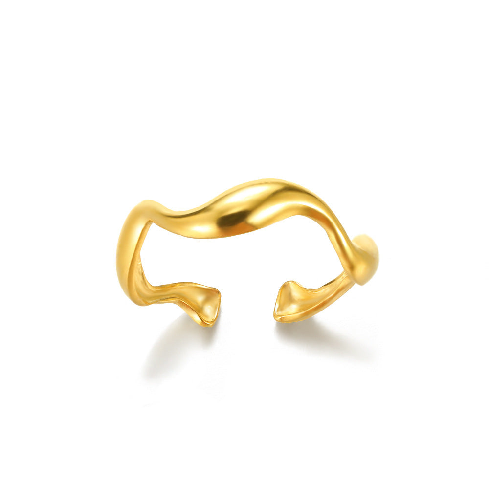 Geometric Line-cut Hollow Mens And Womens Ring - Cozy Haven